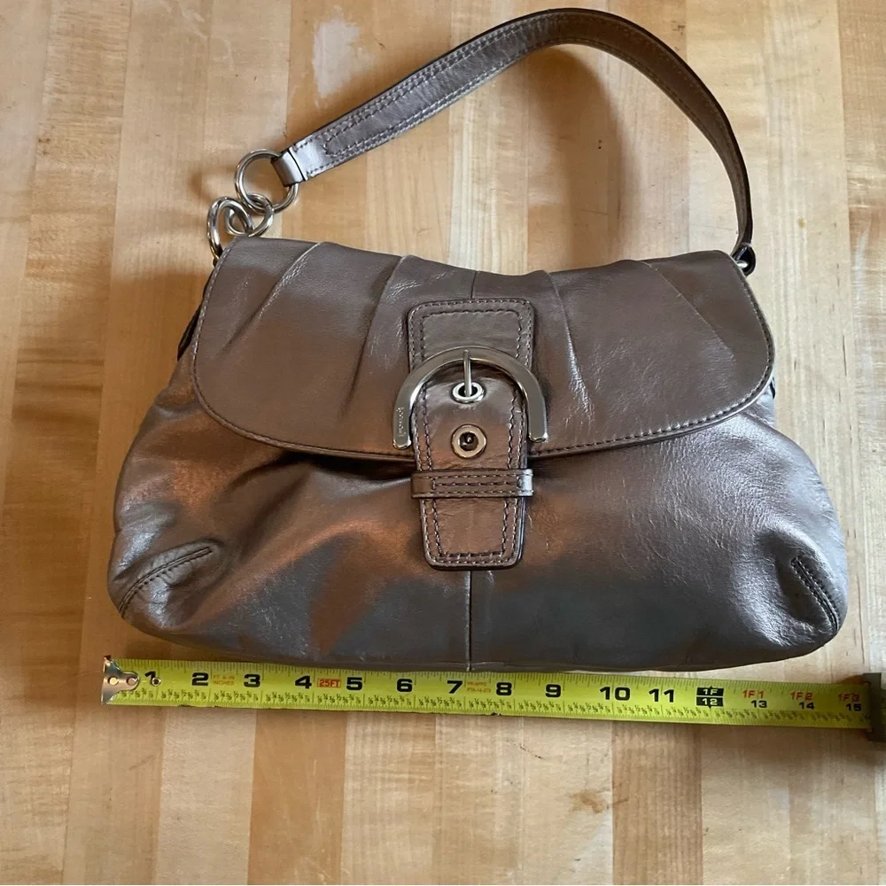 Coach Metallic Leather Hobo Shoulder Bag | Gold Bronz - Picture 13 of 16